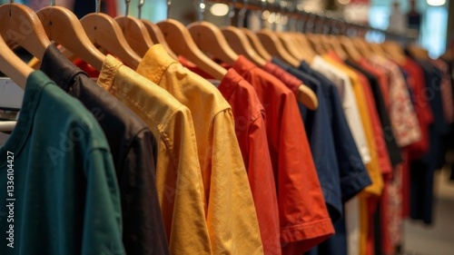 Wallpaper Mural hangers with a bunch of clothes of different colors Torontodigital.ca