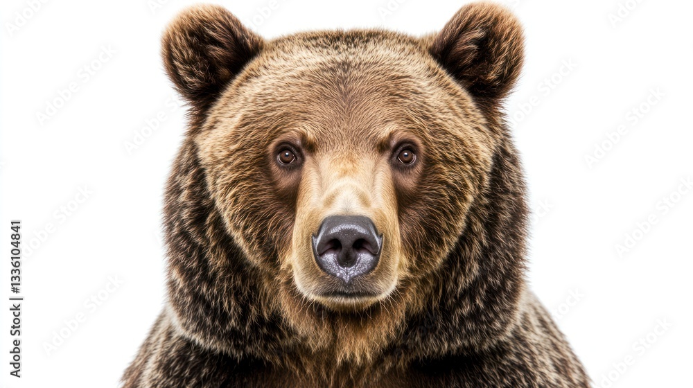 Fototapeta premium Close-up of brown bear face, studio shot, wildlife