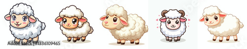 cute sheep vector set