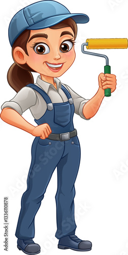 A woman female painter deco...