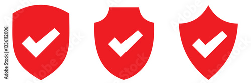 Shield icon vector flat black simple trendy style illustration for web and app.