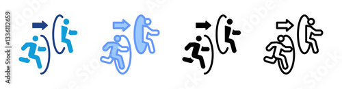 Teleportation icon set multiple style collection