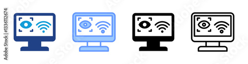 Cyber Spying icon set multiple style collection