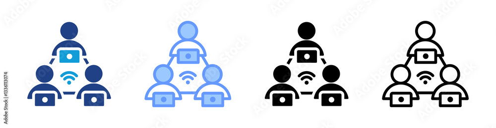 Remote Collaboration icon set multiple style collection Remote Collaboration icon set multiple style collection