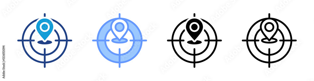 Tracking Accuracy icon set multiple style collection Tracking Accuracy icon set multiple style collection