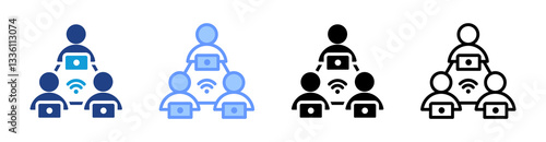 Remote Collaboration icon set multiple style collection