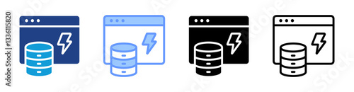 Cache icon set multiple style collection