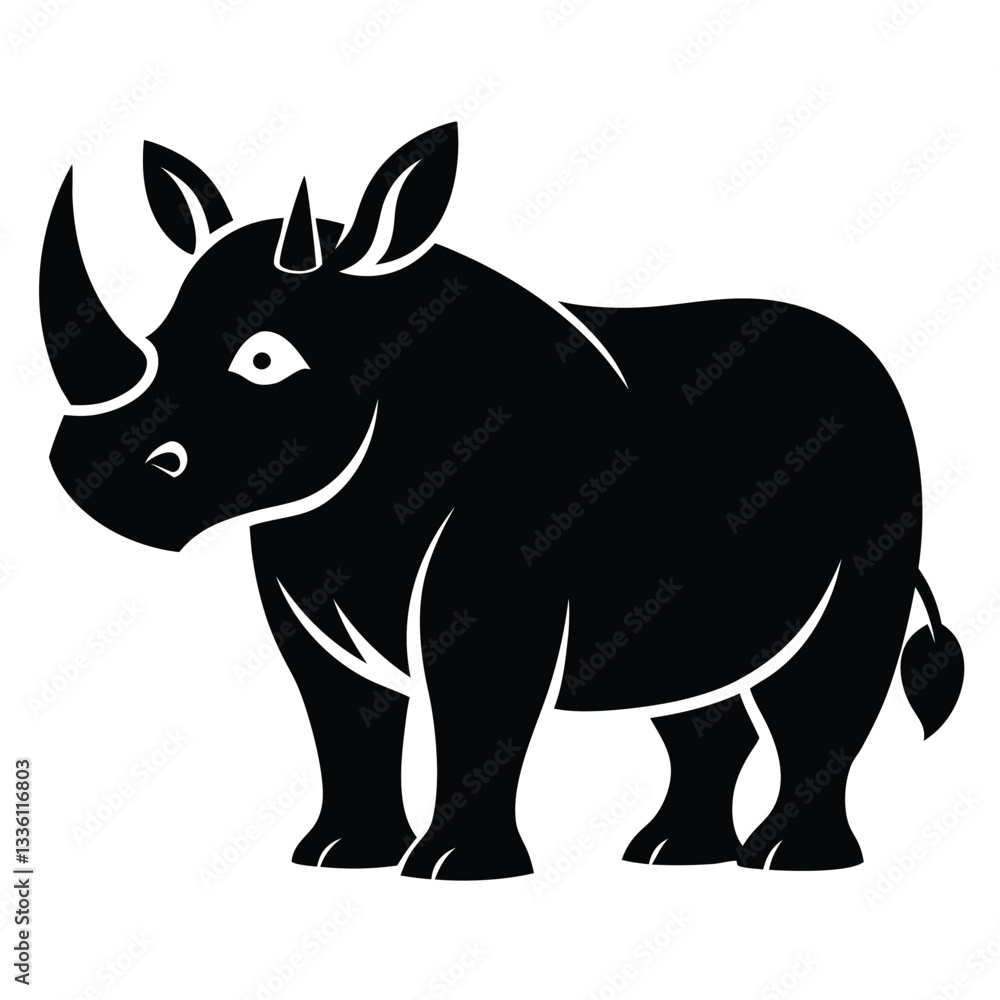 Naklejka premium Reindeer silhouette vector illustration isolated on white background