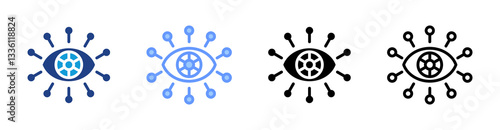 Robotic Vision icon set multiple style collection