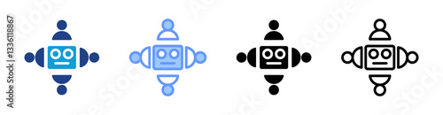 Robotic Culture icon set multiple style collection