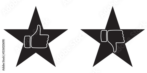 Like and dislike icons set. Thumbs up and thumbs down Vector  