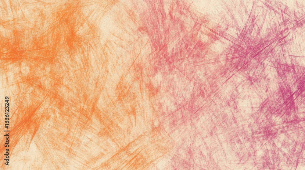 Exploration of chaotic pencil strokes in minimalist art with vibrant orange and pink hues Exploration of chaotic pencil strokes in minimalist art with vibrant orange and pink hues