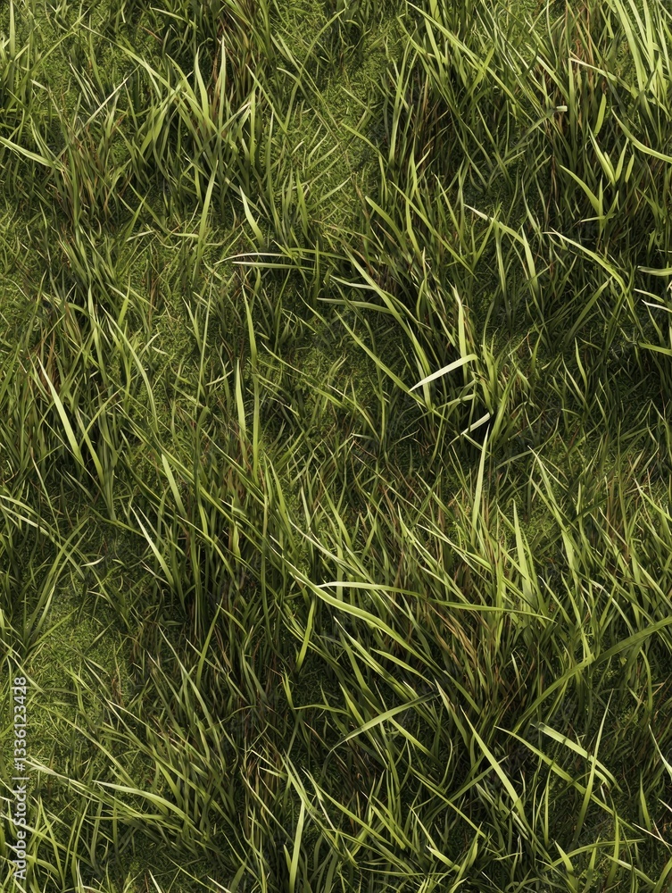 Obraz premium A dense field of vibrant green grasses and blades growing densely