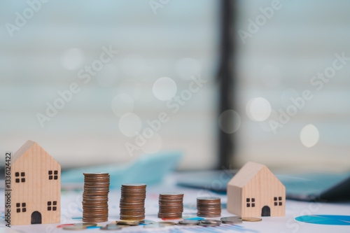 Quadro em tela Navigating Homeownership Investments Wooden Houses, Real Estate, And Your Debt t