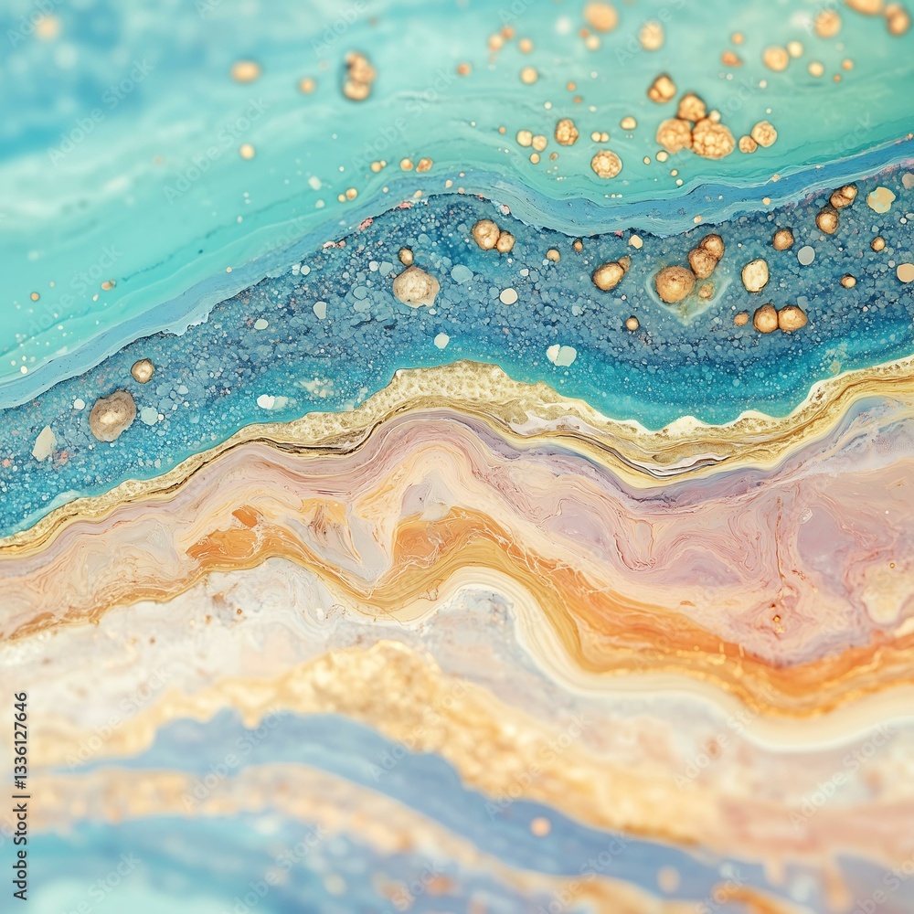 Fototapeta premium Fluid abstract art digital design colorful vibrant
