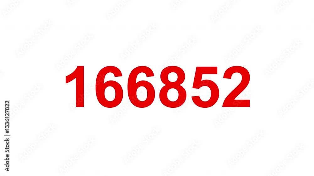 COUNTUP RED NUMBER IN WHITE BACKGROUND COUNTUP RED NUMBER IN WHITE BACKGROUND