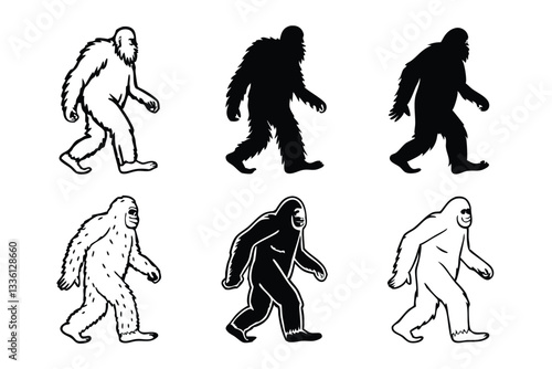 Uncovering Bigfoot: 6 Silhouette Icons for Your Design