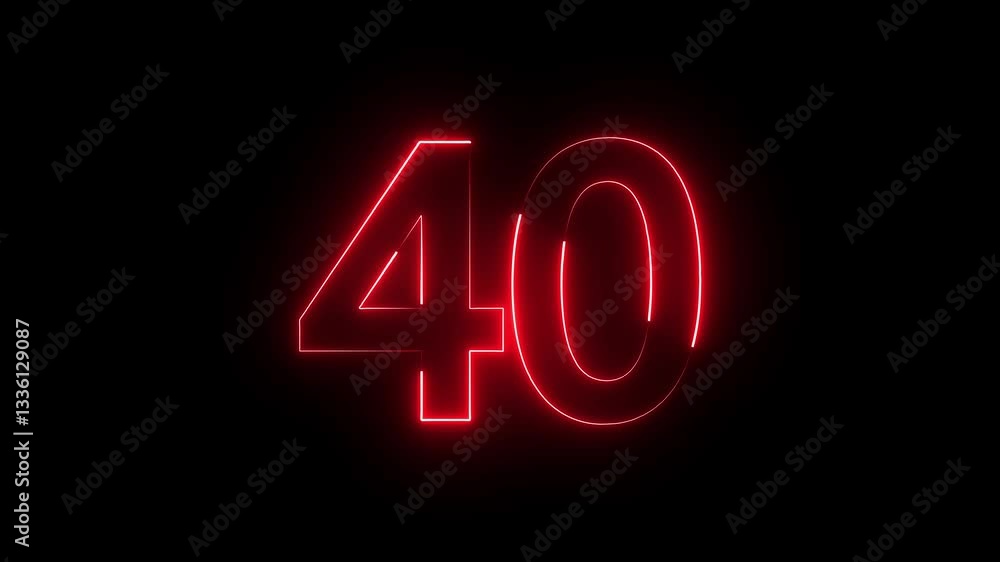 The neon 40 text icon showcases bold, glowing letters with a vibrant, electrifying effect, offering a sleek, modern design that captures attention with its luminous, dynamic style. The neon 40 text icon showcases bold, glowing letters with a vibrant, electrifying effect, offering a sleek, modern design that captures attention with its luminous, dynamic style.
