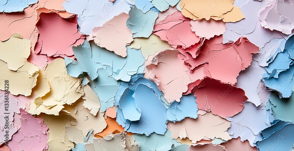 Colorful paint chips, a vibrant display of weathered paint Colorful paint chips, a vibrant display of weathered paint