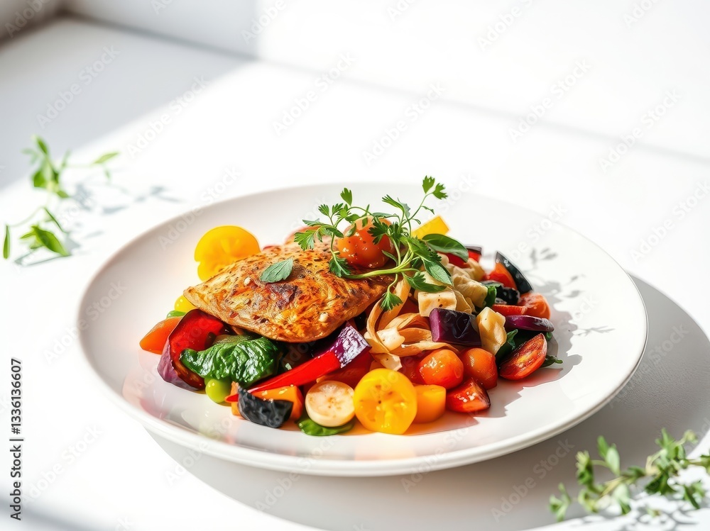 Grilled Fish with Roasted Vegetables Grilled Fish with Roasted Vegetables