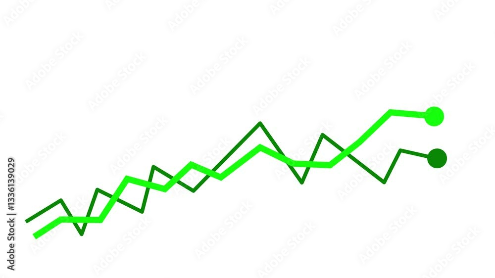 Line Graph Showing Trends on Black Background, A line graph animation on a white background, showing upward and downward trends Line Graph Showing Trends on Black Background, A line graph animation on a white background, showing upward and downward trends