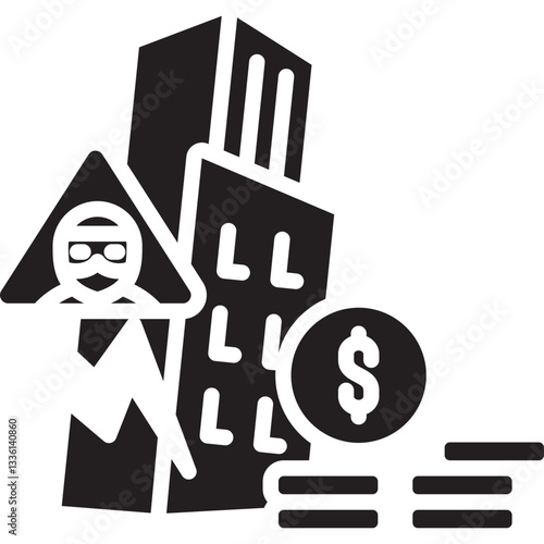 Insolvency icon in Glyph Style. Simple Vector Design. Simple Vector Glyph Icon