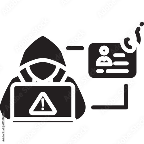 Data Theft icon in Glyph Style. Simple Vector Design. Simple Vector Glyph Icon