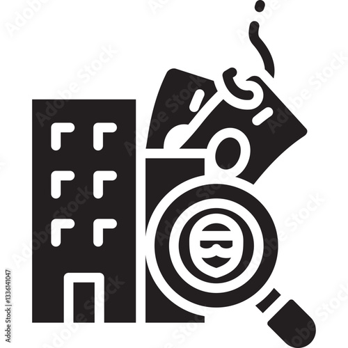 Fraud Detection icon in Glyph Style. Simple Vector Design. Simple Vector Glyph Icon