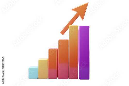 3D Bar Chart with arrow rising icon on isolated purple background. Soaring finances, strengthening currency concept. Minimal Data analysis bar pie graph growth up with an arrow rising icon. 3d render. Free Download 3D Bar Chart with arrow rising icon on isolated purple background. Soaring finances, strengthening currency concept. Minimal Data analysis bar pie graph growth up with an arrow rising icon. 3d render. - GFXLoad