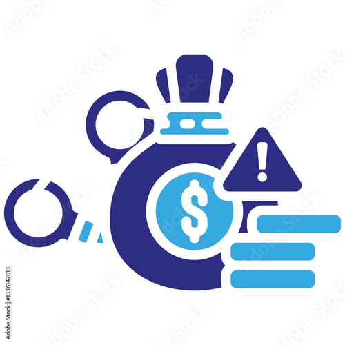 Handcuffs icon in Glyph Dual Color Style. Simple Vector Design. Simple Vector Glyph Icon