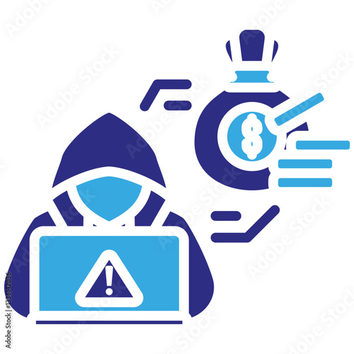 Cybercrime icon in Glyph Dual Color Style. Simple Vector Design. Simple Vector Glyph Icon