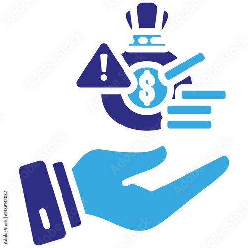 Corruption icon in Glyph Dual Color Style. Simple Vector Design. Simple Vector Glyph Icon
