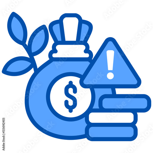 Investment icon in Blue Color Style. Simple Vector Design. Simple Vector Flat Icon