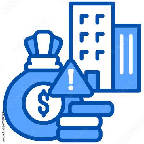 Corporate icon in Blue Color Style. Simple Vector Design. Simple Vector Flat Icon