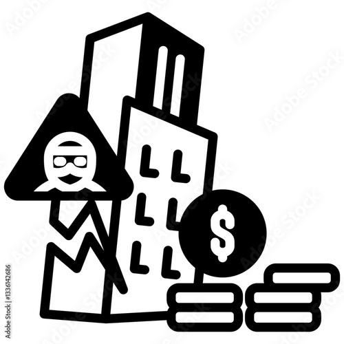Insolvency icon in Mix Filled Style. Simple Vector Design. Simple Vector Outline Filled Icon
