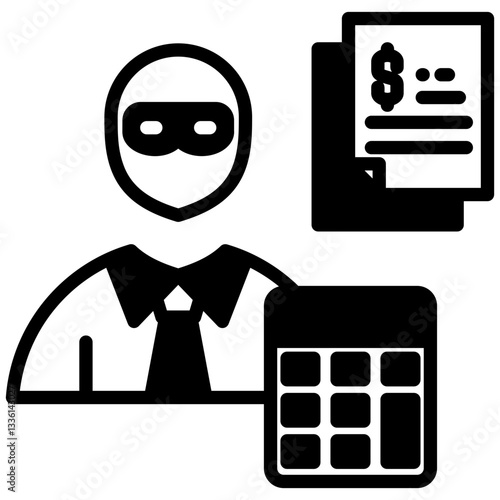 Accounting icon in Mix Filled Style. Simple Vector Design. Simple Vector Outline Filled Icon
