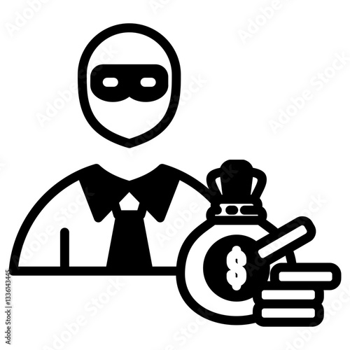 Fraud icon in Mix Filled Style. Simple Vector Design. Simple Vector Outline Filled Icon