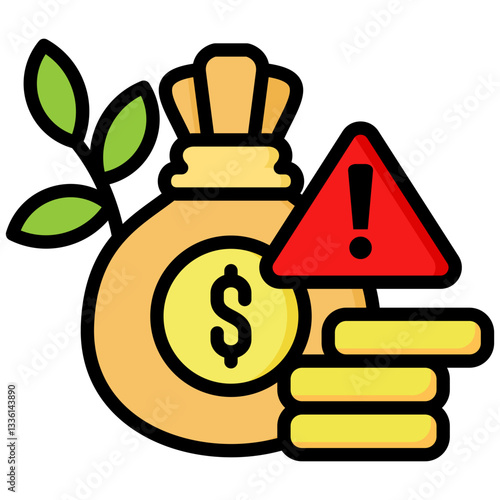 Investment icon in Flat Color Style With Outline. Simple Vector Design. Simple Vector Flat Icon
