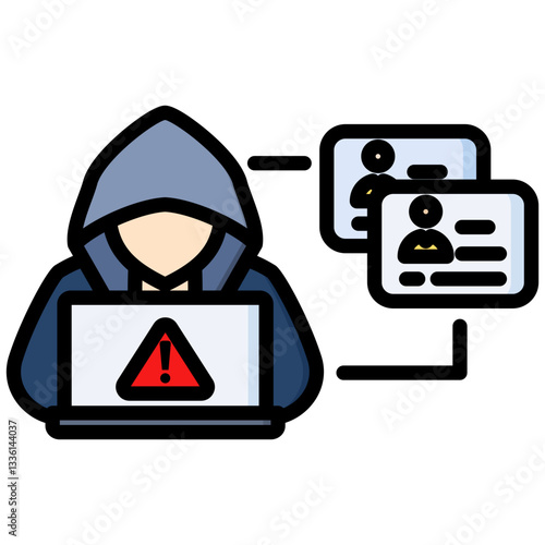Forgery icon in Flat Color Style With Outline. Simple Vector Design. Simple Vector Flat Icon