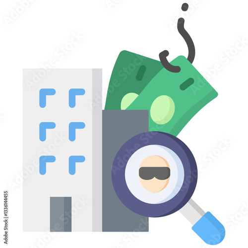 Fraud Detection icon in Flat Color Style. Simple Vector Design. Simple Vector Flat Icon