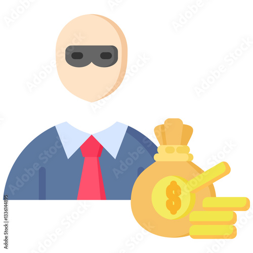 Fraud icon in Flat Color Style. Simple Vector Design. Simple Vector Flat Icon