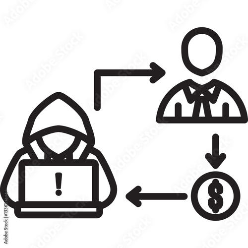 Extortion icon in Outline Style. Simple Vector Design. Simple Vector Outline Icon