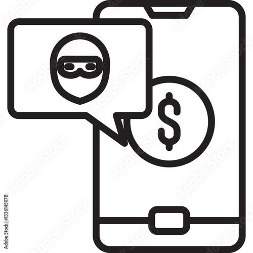Scam icon in Outline Style. Simple Vector Design. Simple Vector Outline Icon