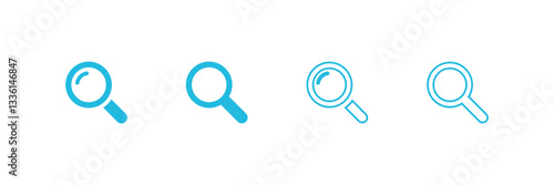 Search Icon vector illustration, magnifying glass symbol, search icon clip art , zoom in and zoom out symbol, Magnifying glass sign isolated.