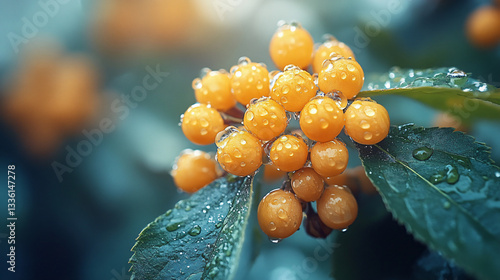 Golden berries closeup delicate plant intricate details soft natural lighting vibrant organic texture botanical beauty warm glow fresh nature rich artistic perspective macro photography freshness
