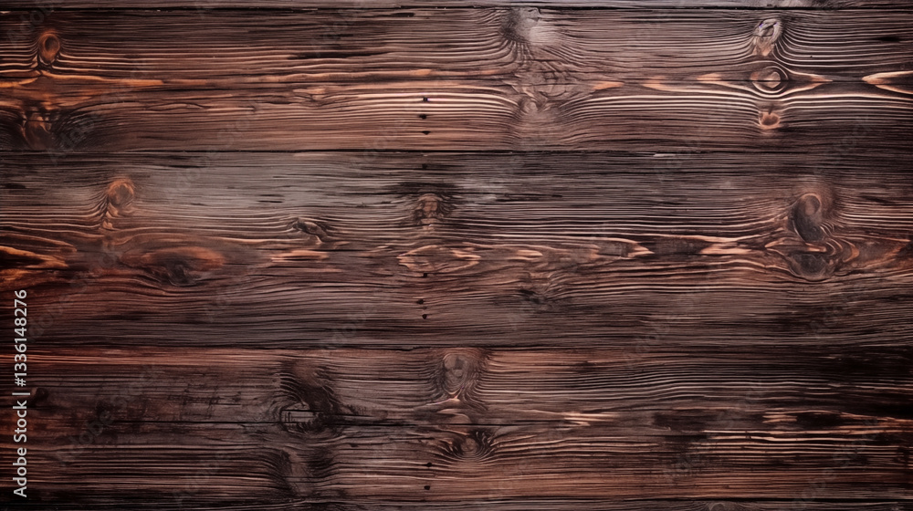 Naklejka premium Detailed rustic wooden texture background with rich dark tones for design and decor