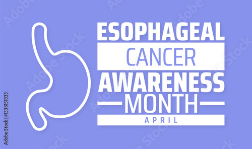 Esophageal Cancer Awareness Month background banner or poster design template. observed every year in  April. Holiday concept. Use to any Template, card, poster, placard, template.