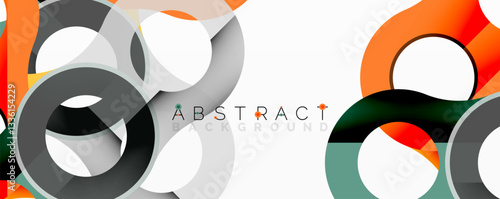 Abstract composition with intertwined circular and tubular forms creating fluid structure with gradients, depth, and sharp contrasts