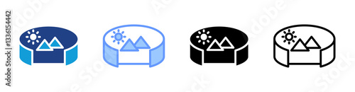 Simulated Environment icon set multiple style collection