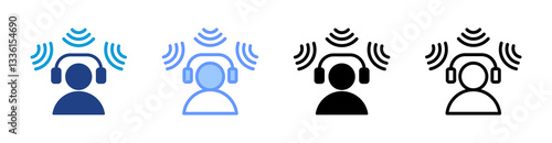 Spatial Audio icon set multiple style collection